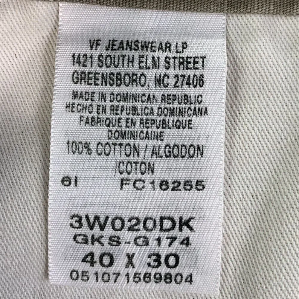 Wrangler 3W020BR Men's Size 40x30 Riggs Workwear Ripstop  Pants Canvas Carpenter